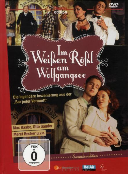 DVD-Cover für 'Im Weißen Rössl am Wolfgangsee' mit Schauspielern auf der Bühne.