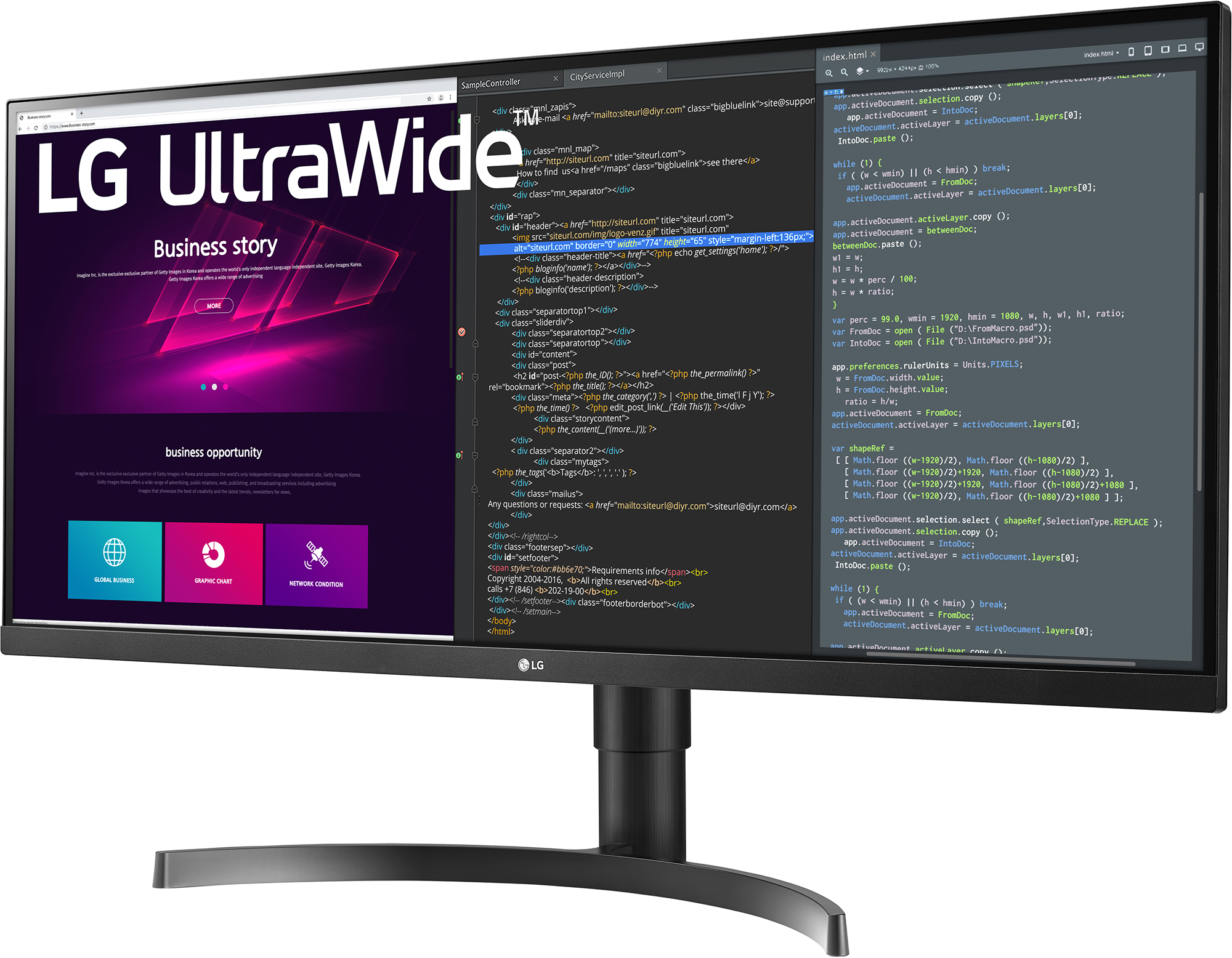 LG 34WN750-B - 34 inch - 3440 x 1440 (UW Quad HD) - IPS-paneel - in hoogte verstelbaar