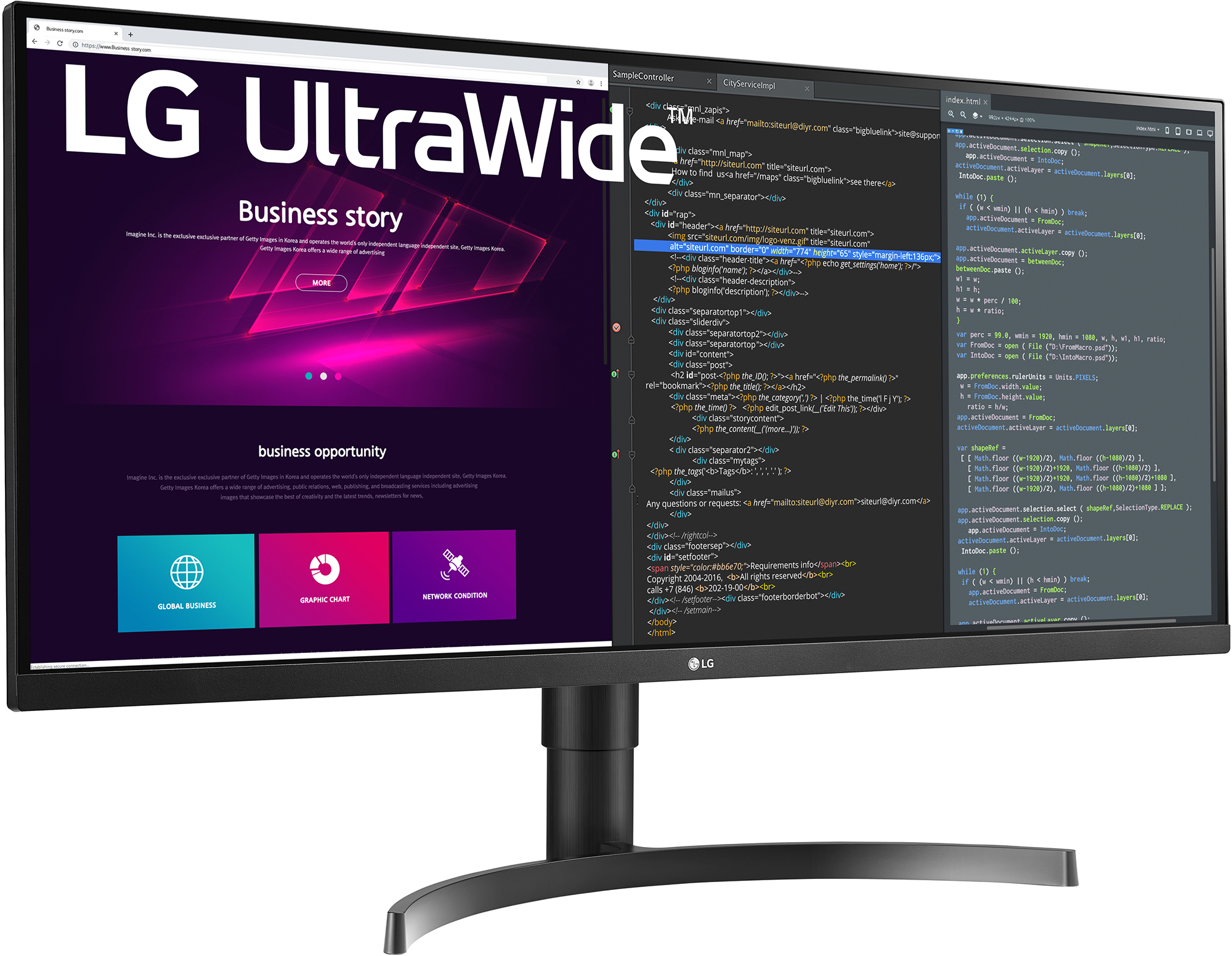 LG 34WN750-B - 34 inch - 3440 x 1440 (UW Quad HD) - IPS-paneel - in hoogte verstelbaar