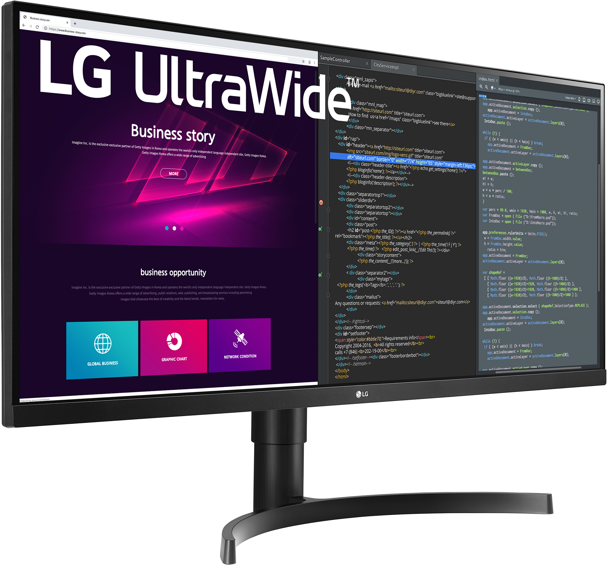 LG 34WN750-B - 34 inch - 3440 x 1440 (UW Quad HD) - IPS-paneel - in hoogte verstelbaar