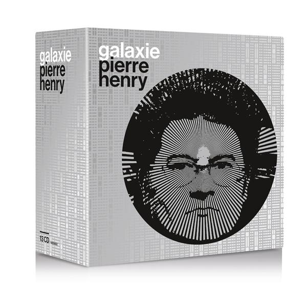 Een cd-boxset met de titel 'Galaxie Pierre Henry' met een gezicht met lijnen.