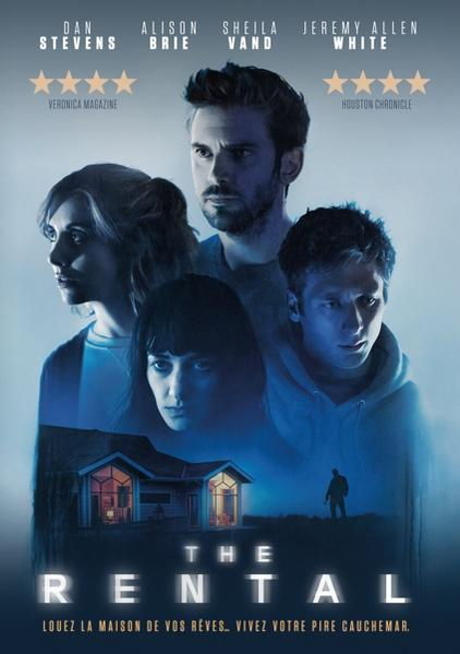 Filmposter, vier gestreste mensen, met een huis op de achtergrond.