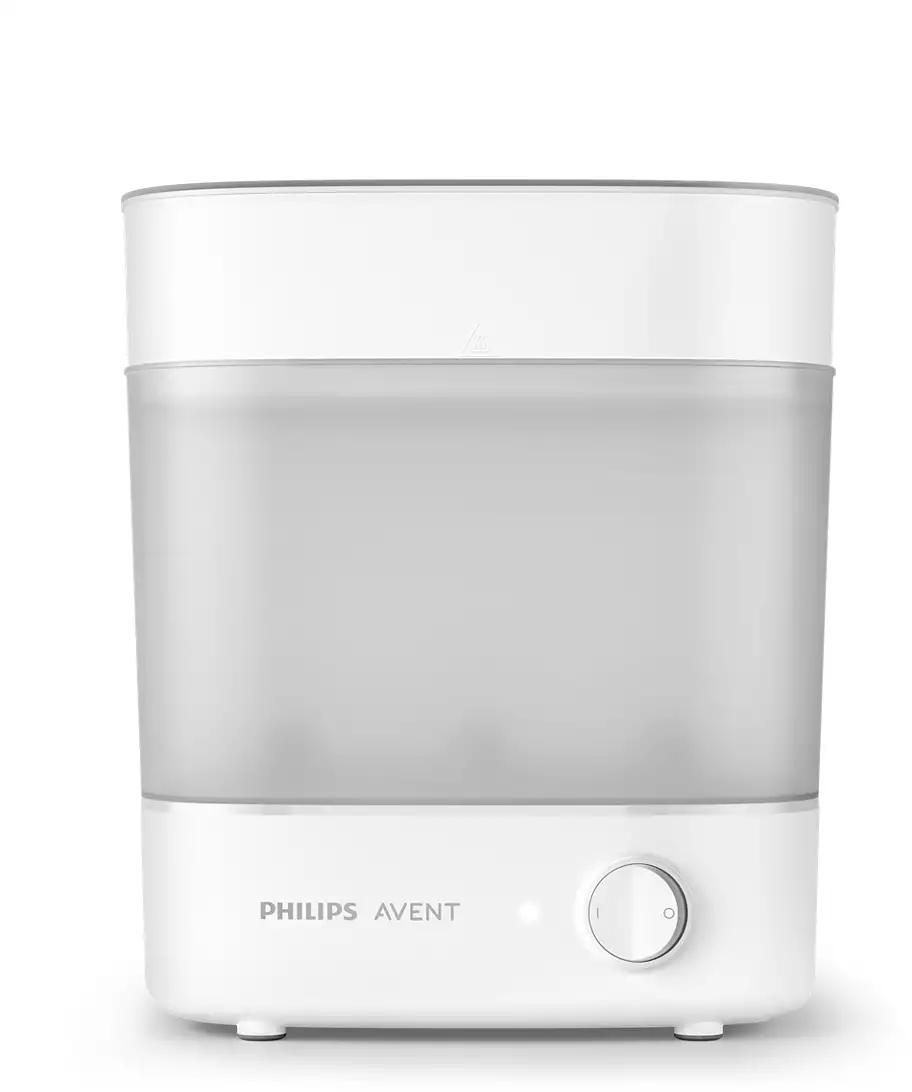 Fehér Philips Avent bébiüveg sterilizáló.