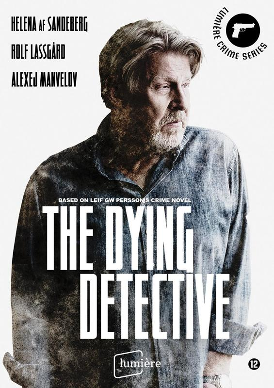 DVD-hoes voor 'The Dying Detective'. Toont een man en de titel. Witte achtergrond.