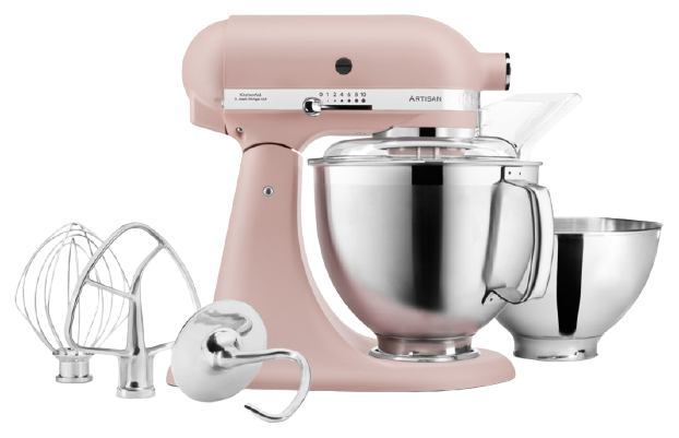 KITCHEN AID 4.8l Küchenmaschine 5KSM185PSEFT Feather Pink Küchenmaschine Pink (Rührschüsselkapazität: 4,8 l, 300 Watt)