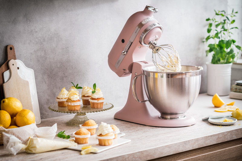 KITCHEN AID 4.8l Küchenmaschine 5KSM185PSEFT Feather Pink Küchenmaschine Pink (Rührschüsselkapazität: 4,8 l, 300 Watt)