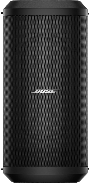 Fekete Bose hangszóró hálós előlappal és Bose logóval.
