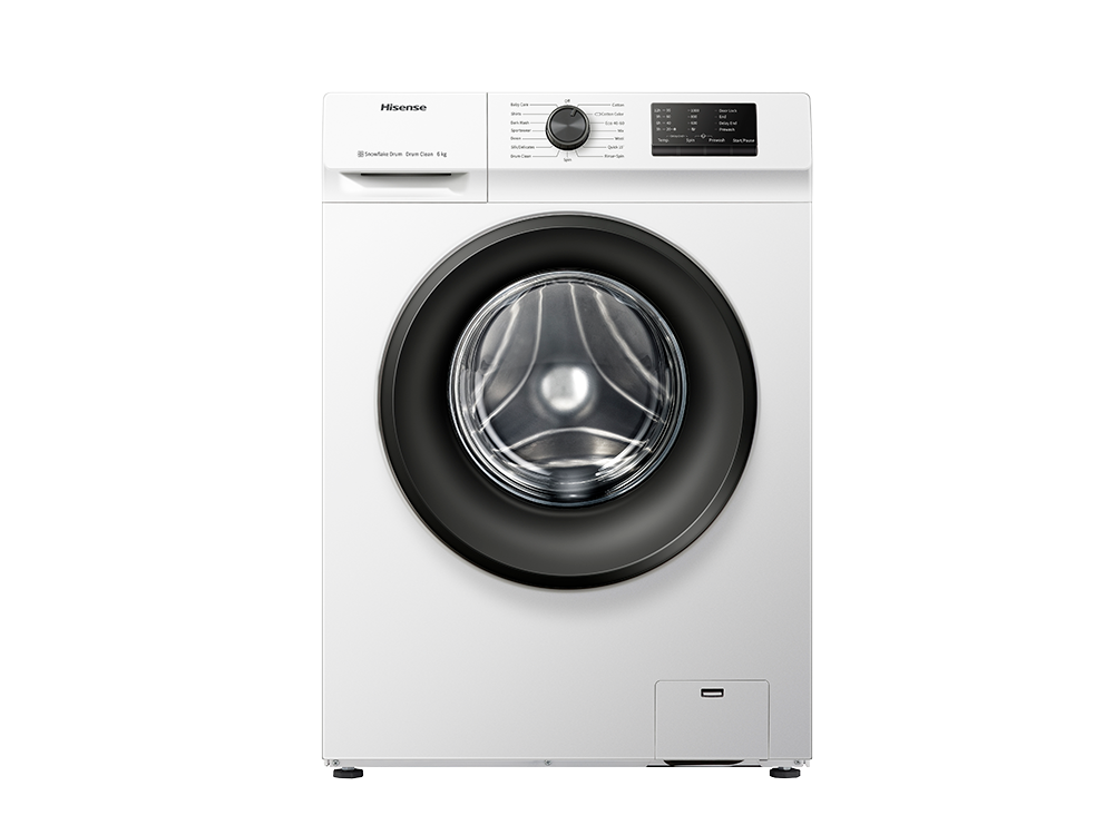 Lavadora carga frontal - Hisense WFVC6010E, 6 kg, 1000 rpm, 15 programas, Bloqueo infantil, Blanco