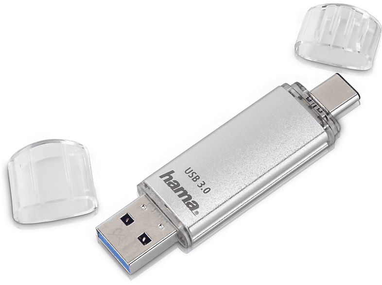Thumbnail - HAMA C-Laeta USB-Stick, 256 GB, 70 MB/s, Silber
