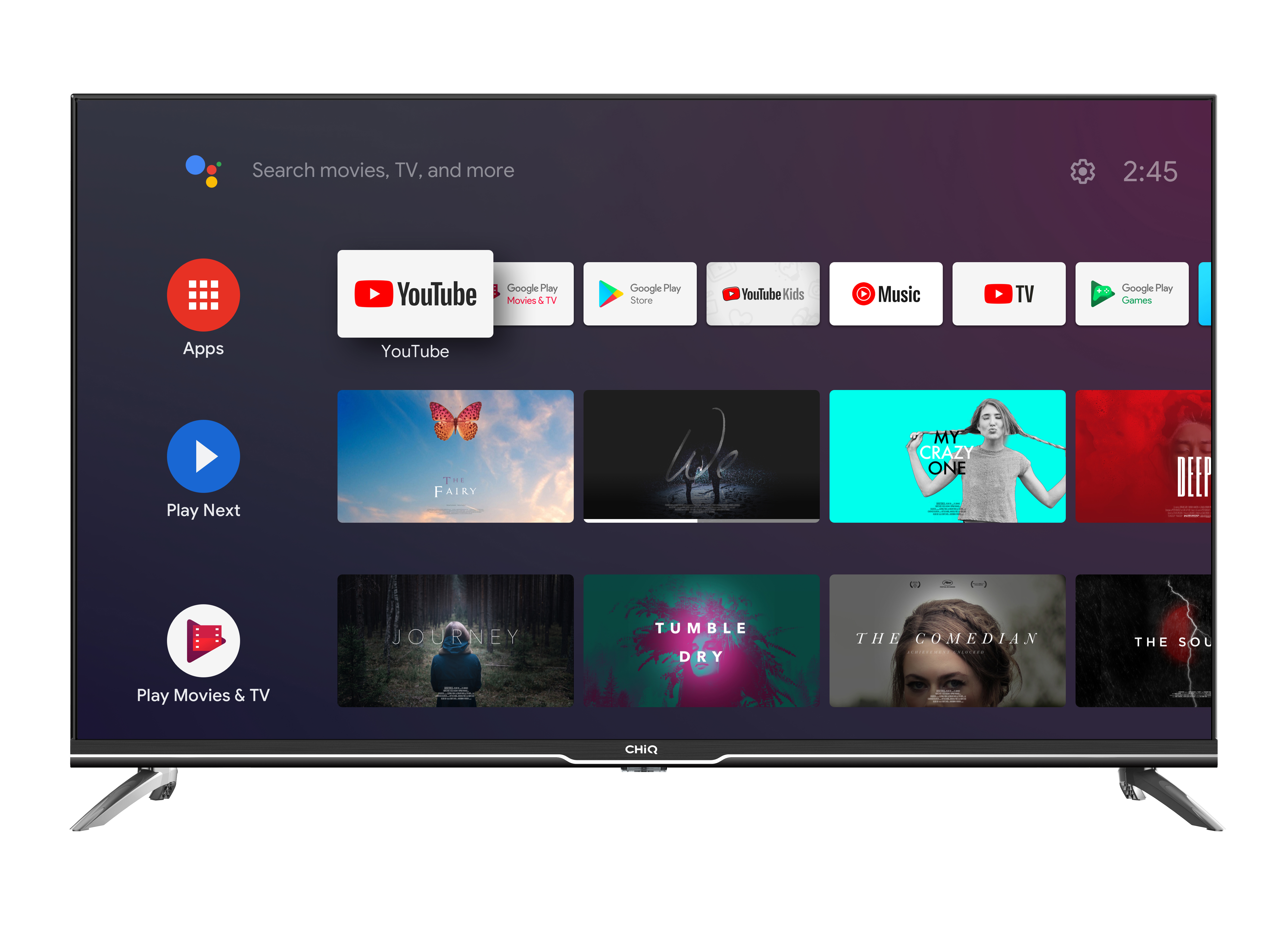 CHIQ U43G7U LED TV (Flat, 43 Zoll / 107,9 cm, UHD 4K, SMART TV, Android 9.0)