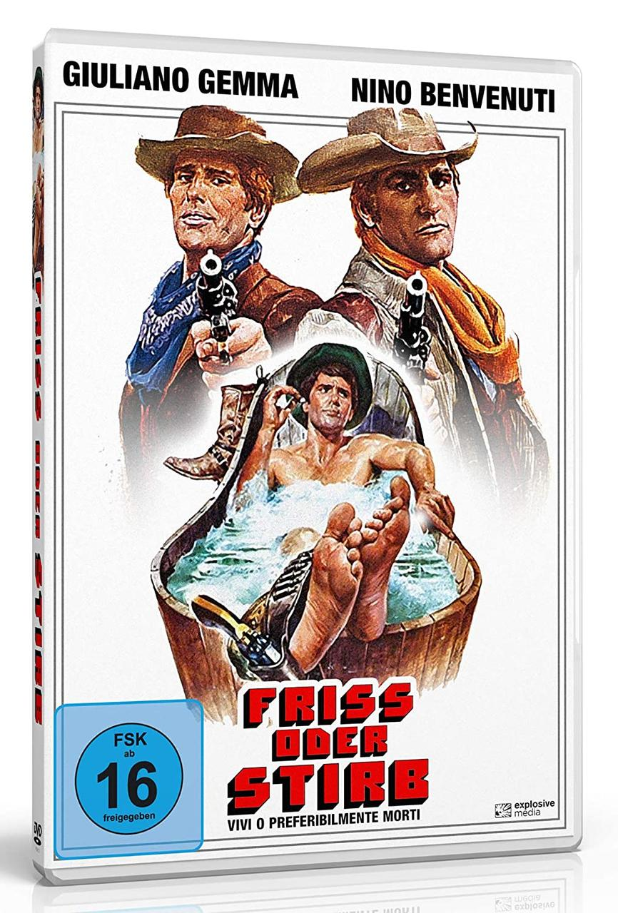 Filmcover mit Giuliano Gemma und Nino Benvenuti in einer Western-Szene.