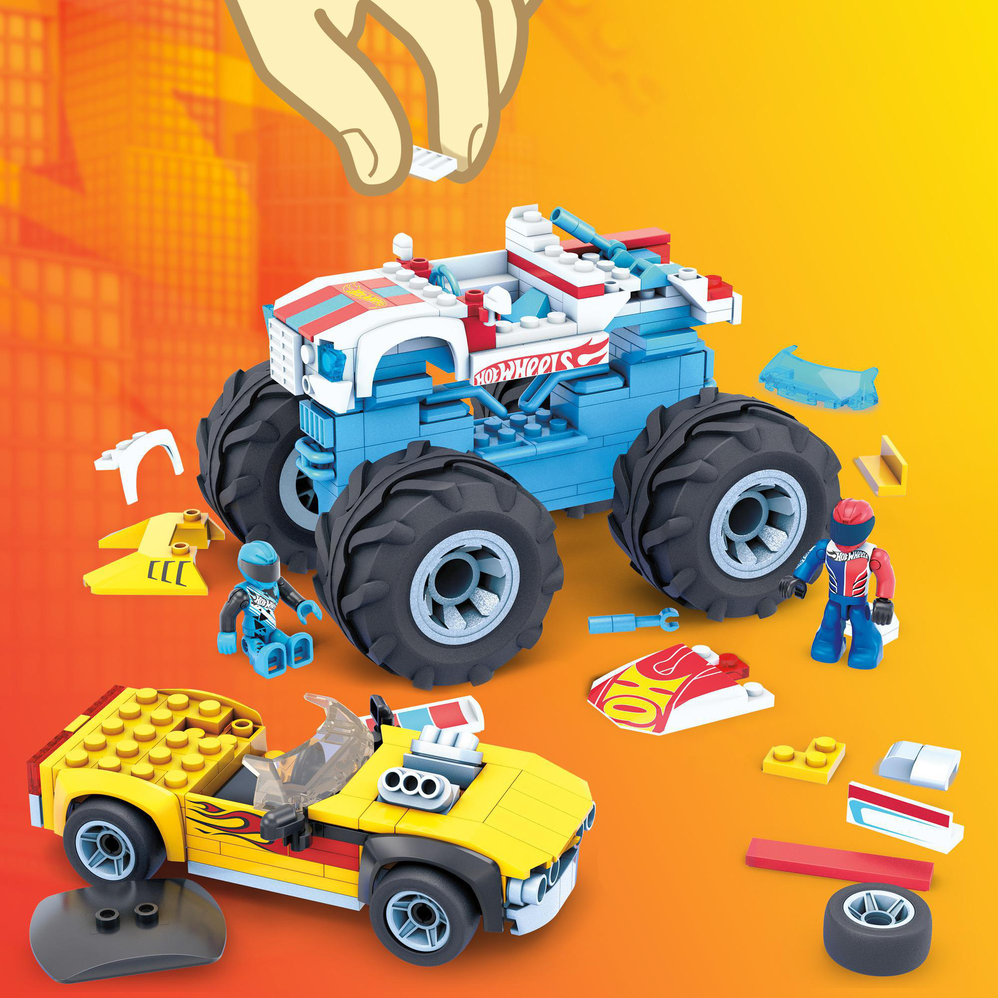 MEGA CONSTRUX Hot Wheels Rodger Dodger & Racing Spielset Mehrfarbig