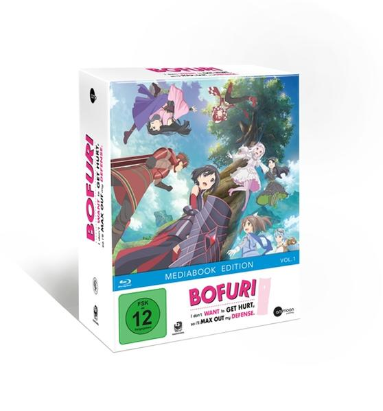 Anime-Box-Set. Bunte Charaktere mit einem Baum und Text 'BOFURI' auf der Box.