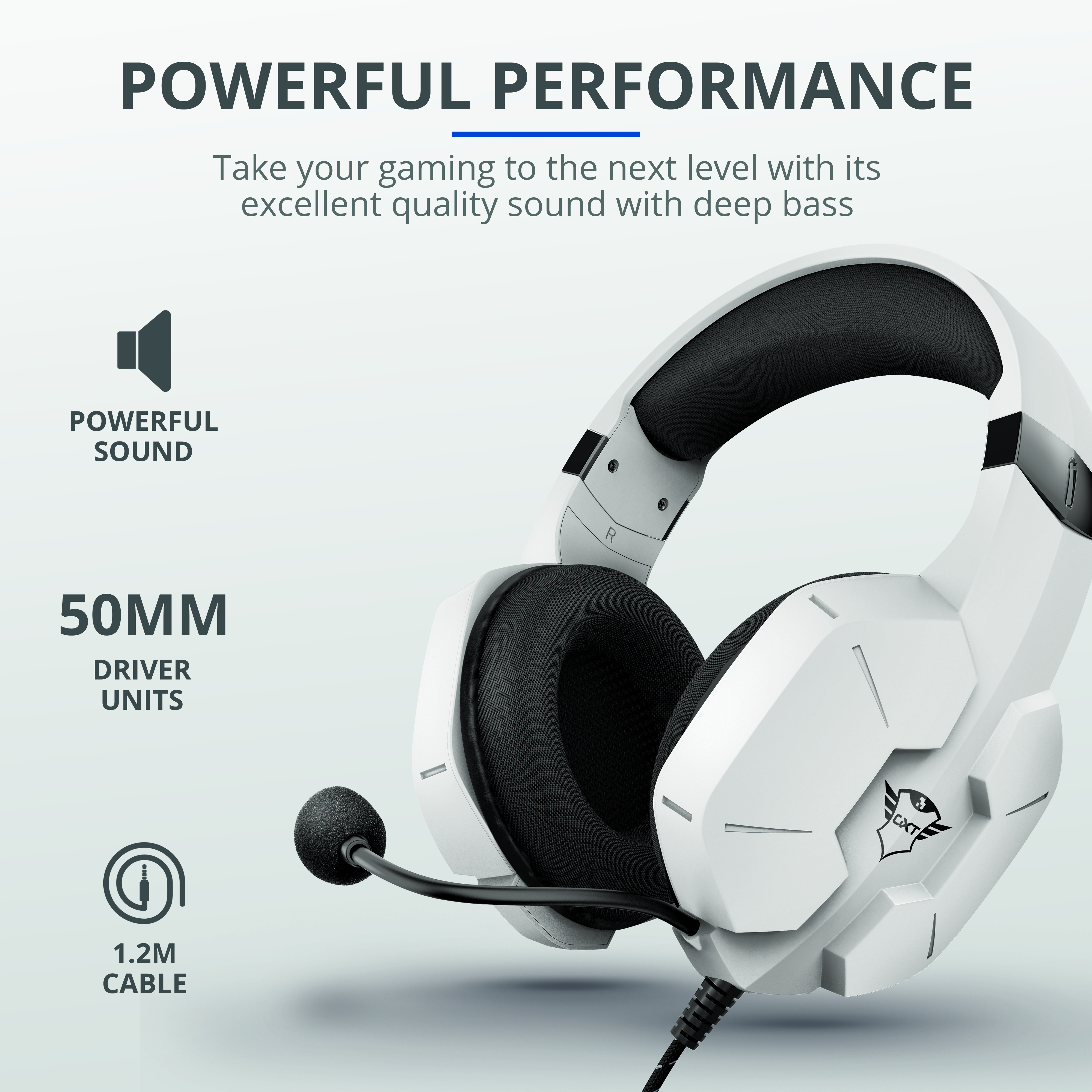 TRUST GXT 323W Carus Over-ear Gaming Headset für PS4 und PS5 - Weiß