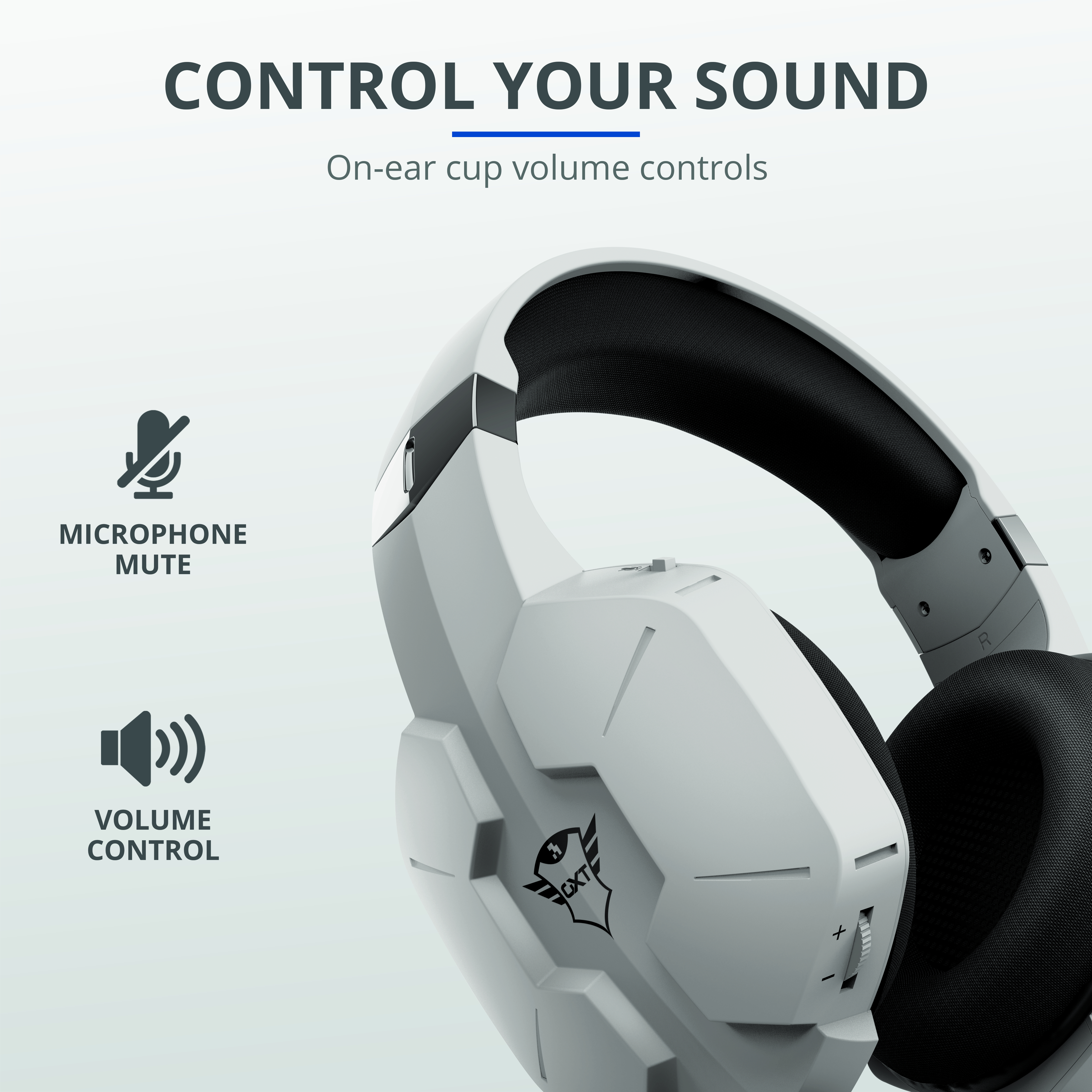 TRUST GXT 323W Carus Over-ear Gaming Headset für PS4 und PS5 - Weiß