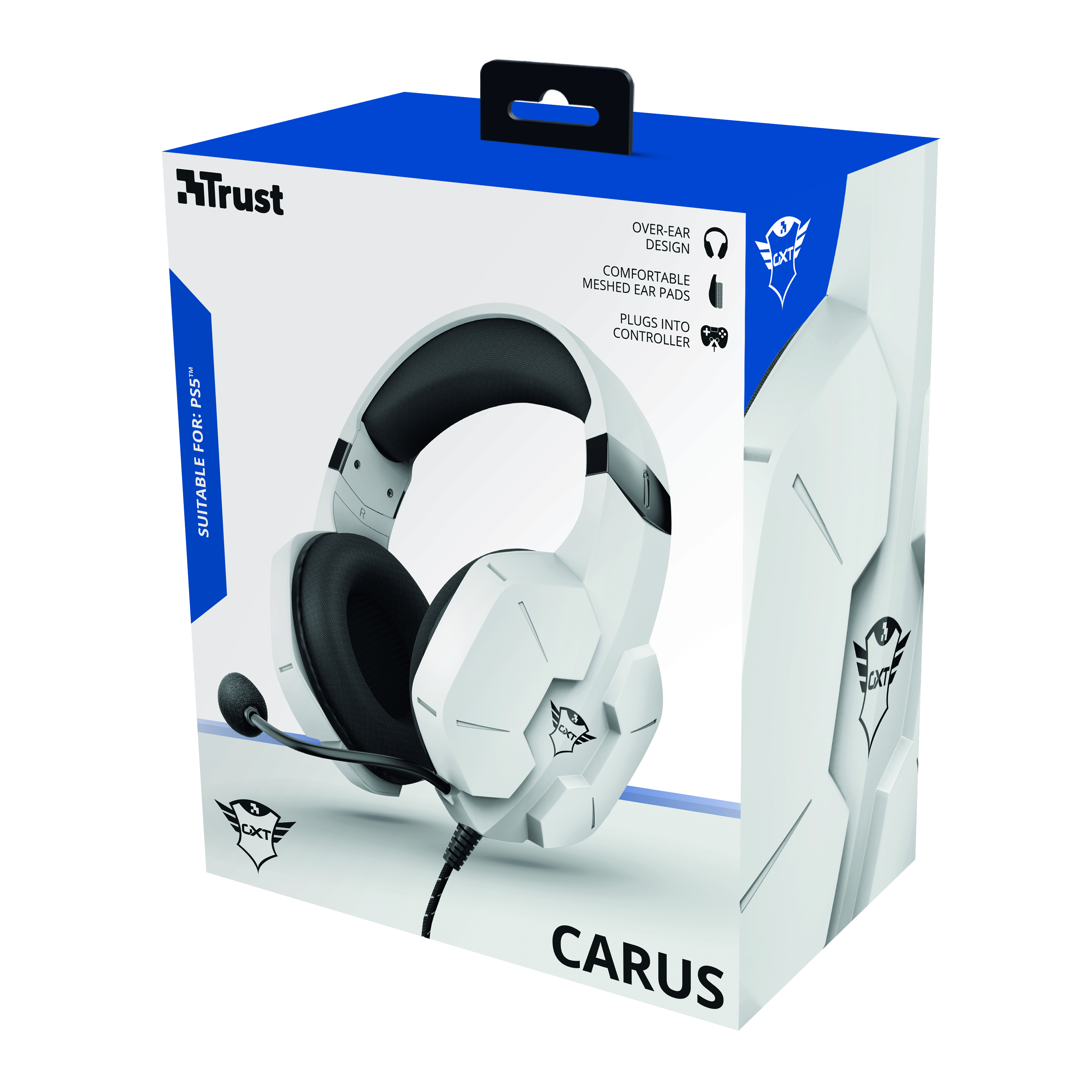 TRUST GXT 323W Carus Over-ear Gaming Headset für PS4 und PS5 - Weiß