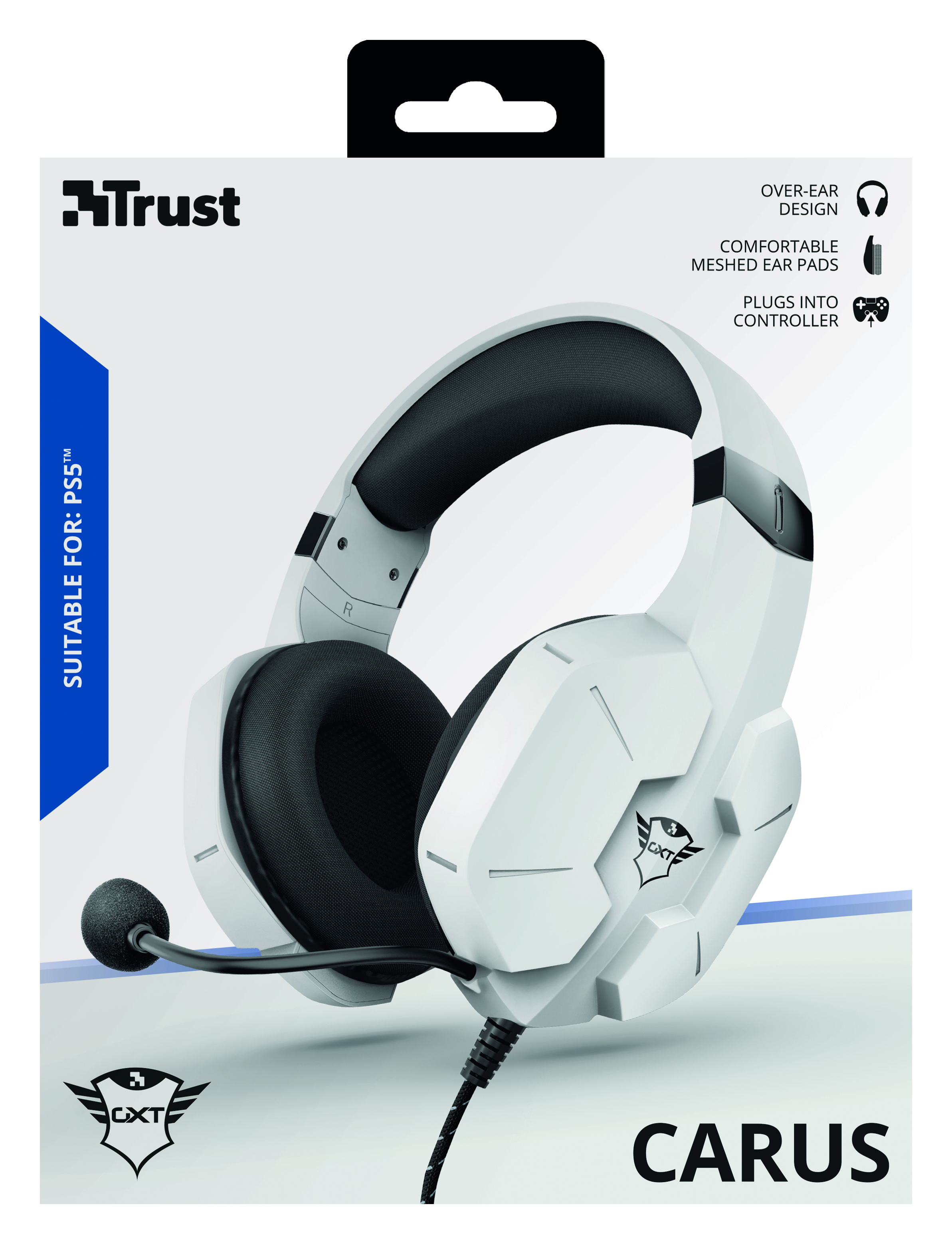 TRUST GXT 323W Carus Over-ear Gaming Headset für PS4 und PS5 - Weiß