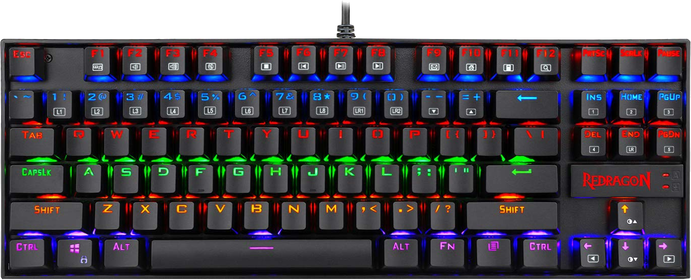 REDRAGON K552R Kumara RGB Magyar Kiosztású Mechanikus Gamer Billentyűzet, Red Switch