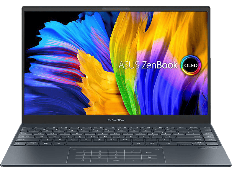ASUS Zenbook 13 OLED (UX325EA-KG327T), Notebook, mit 13,3 Zoll Display, Intel® i5-1135G7 Prozessor, 16 GB RAM, 512 GB SSD, Intel®, Iris® Xe, Pine Grey Windows 10 Home (64 Bit)