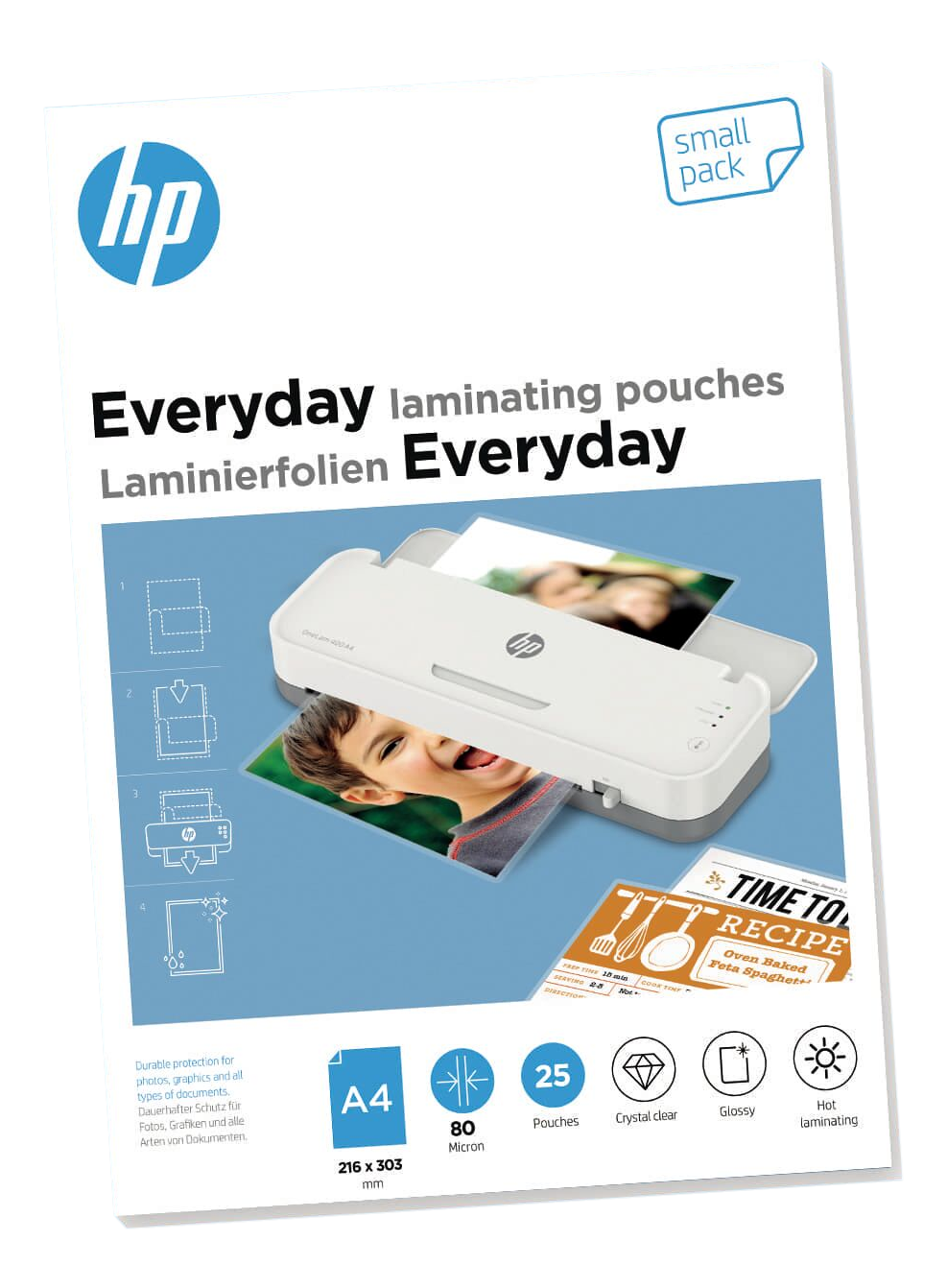 HP Everyday A4, 80 mic. Confezione piccola (25 pezzi) - Pellicole di laminazione