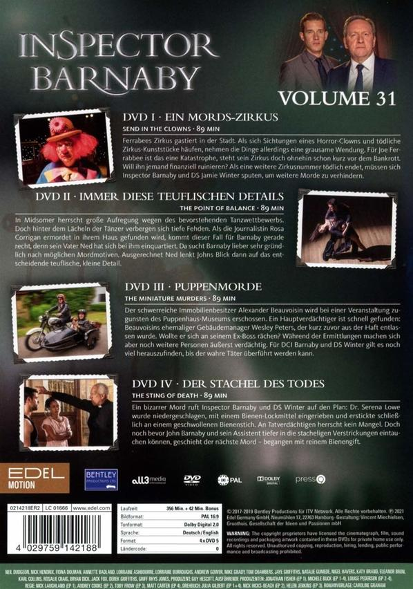 DVD-Hülle von Inspector Barnaby. Der Umschlag zeigt Schauspieler und den Titel.