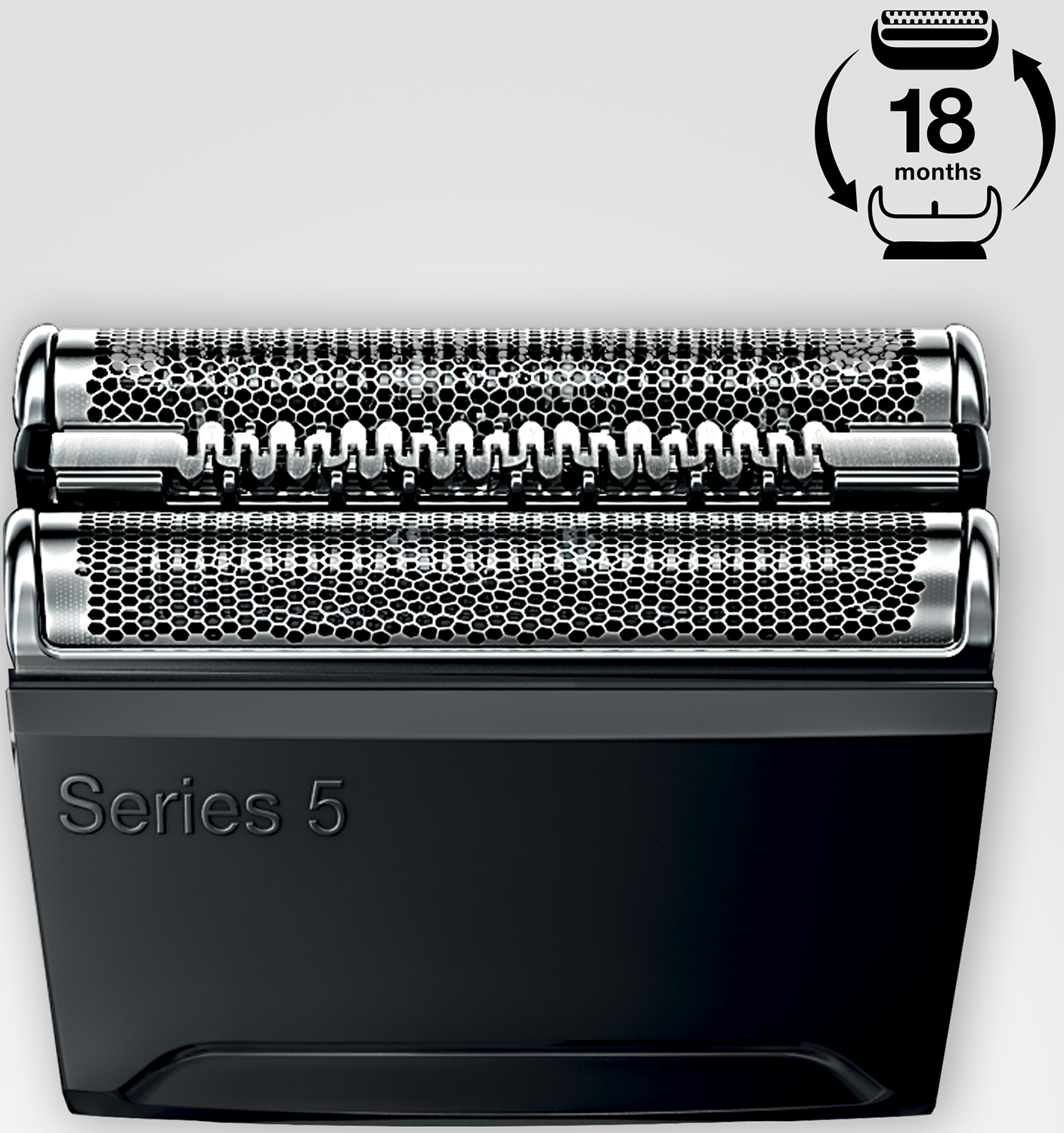 Een vervangende scheerkop voor een Braun Series 5.