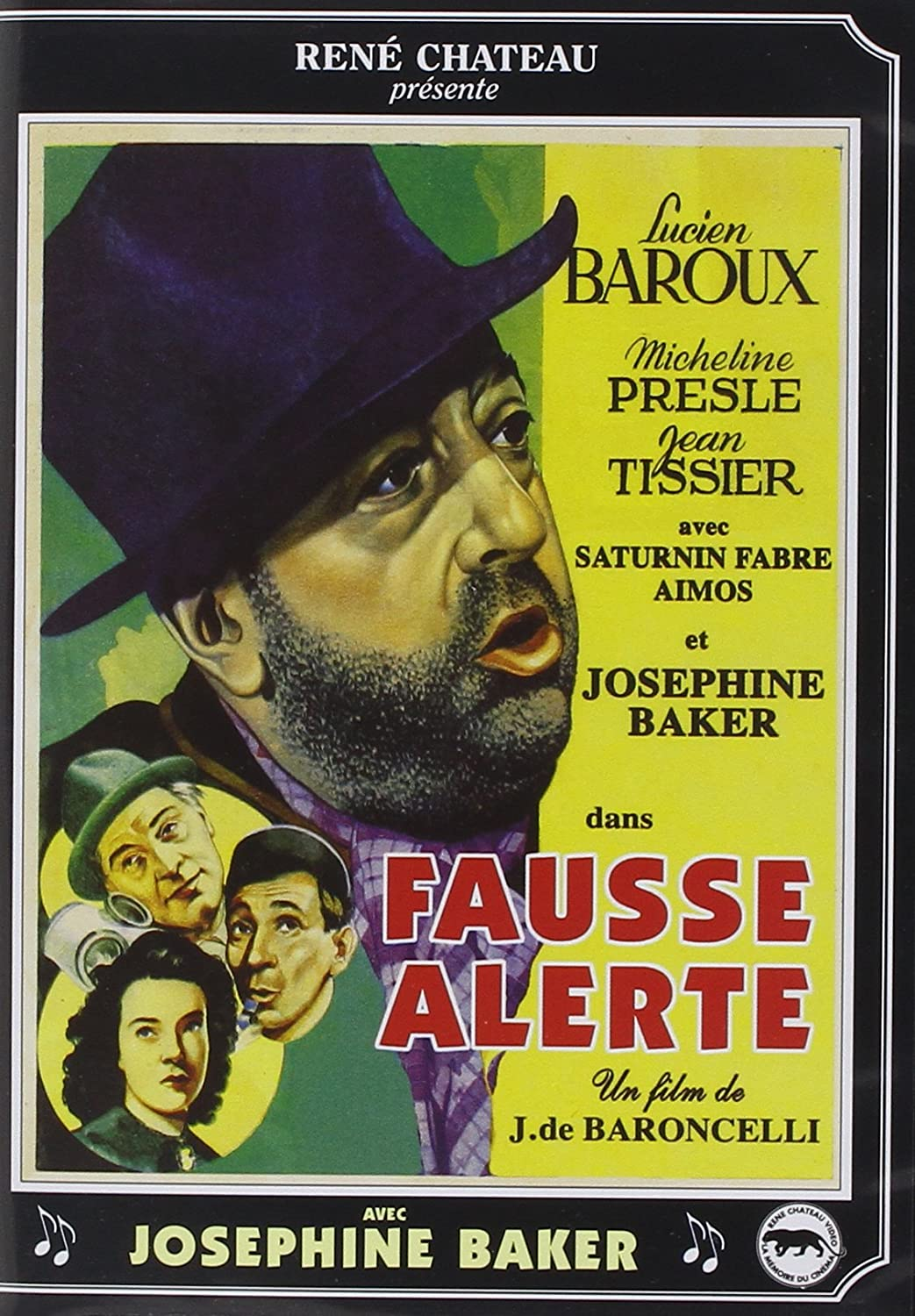 Couverture DVD de 'Fausses Alertes' avec un homme chapeauté et plusieurs visages.