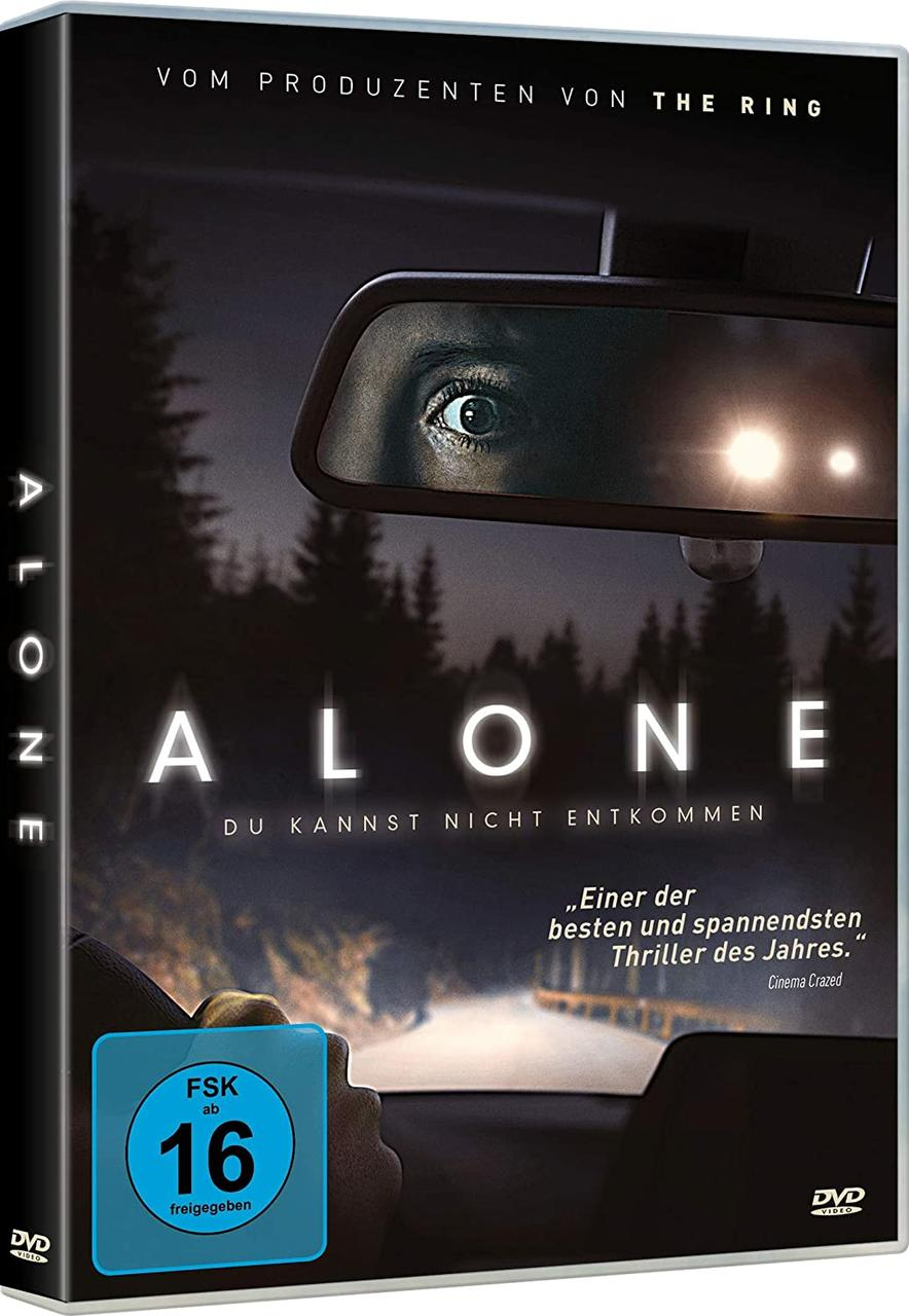 DVD-Cover: Ein Auto-Innenraum mit einem Augenpaar im Rückspiegel, Text auf Deutsch.