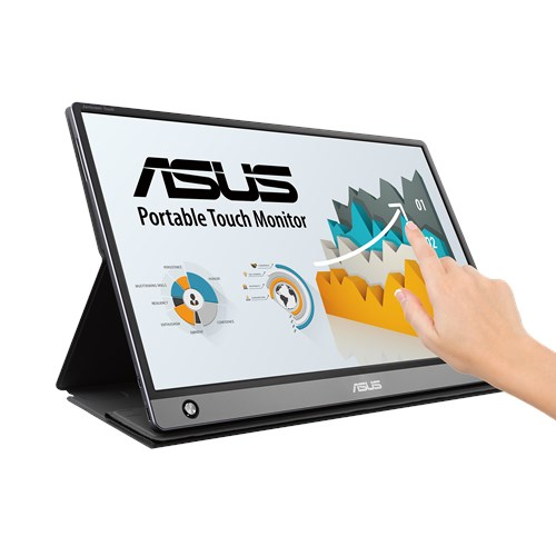 Monitor - ASUS ZenScreen™ Touch MB16AMT, 15.6", FHD, Táctill, Portátil, IPS, USB-C, Micro HDMI , Negro