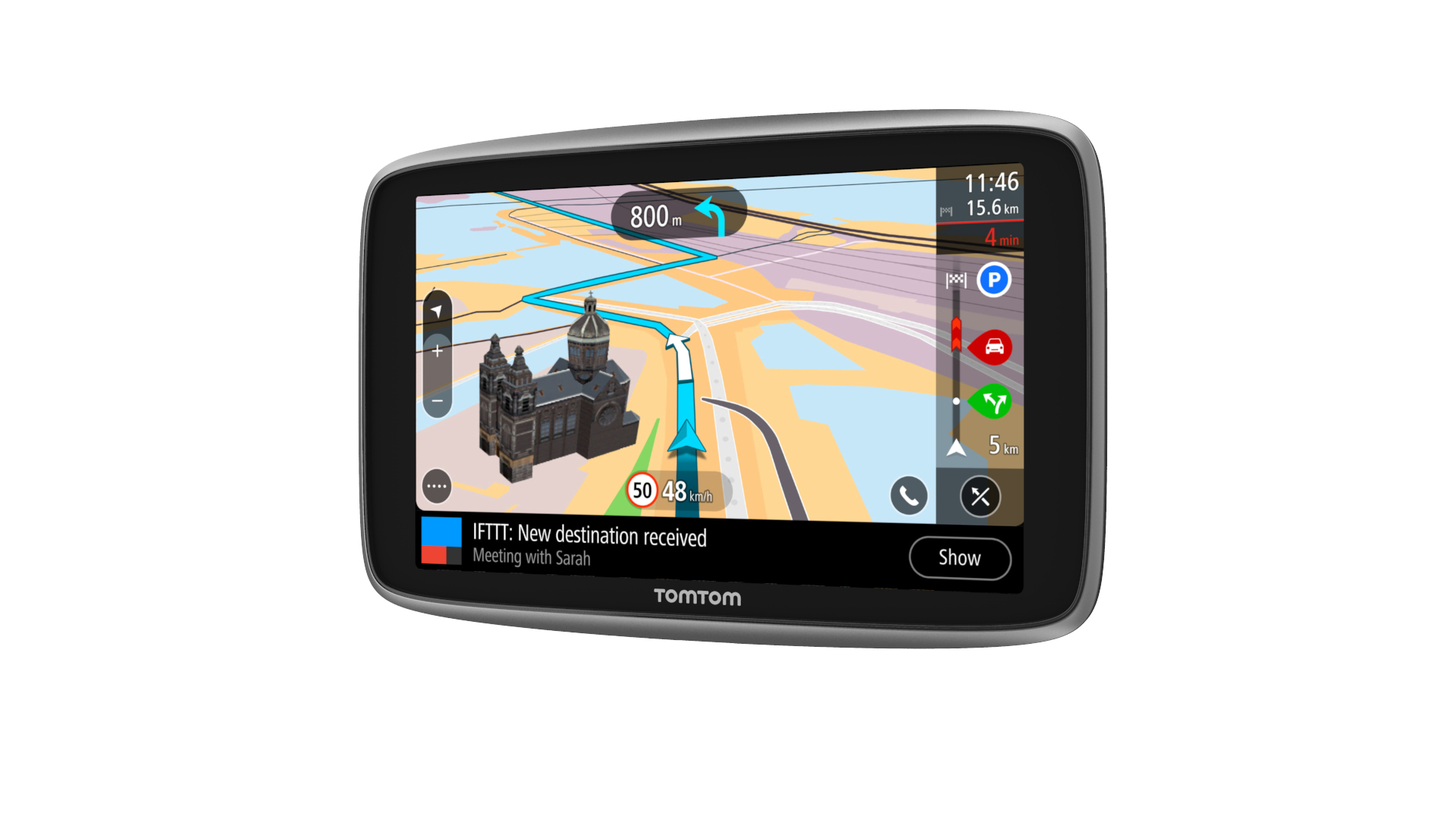 GPS - TomTom GO PREMIUM, 5",  Mapa Mundial, Bluetooth, Negro