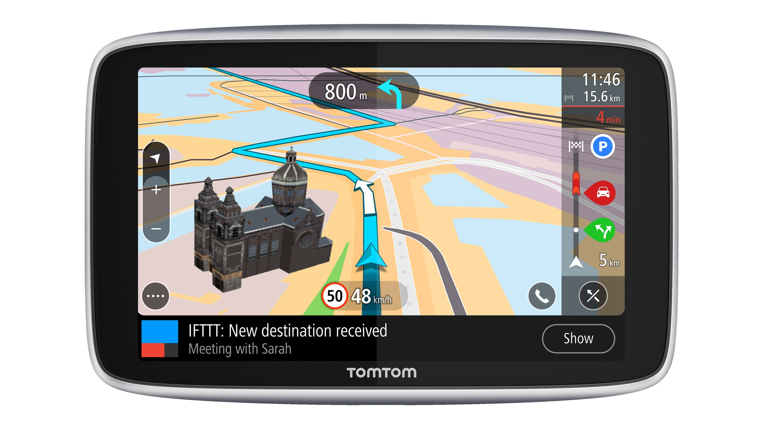 GPS - TomTom GO PREMIUM, 5",  Mapa Mundial, Bluetooth, Negro