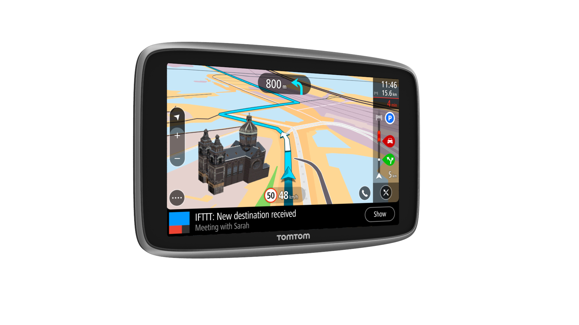 GPS - TomTom GO PREMIUM, 5",  Mapa Mundial, Bluetooth, Negro