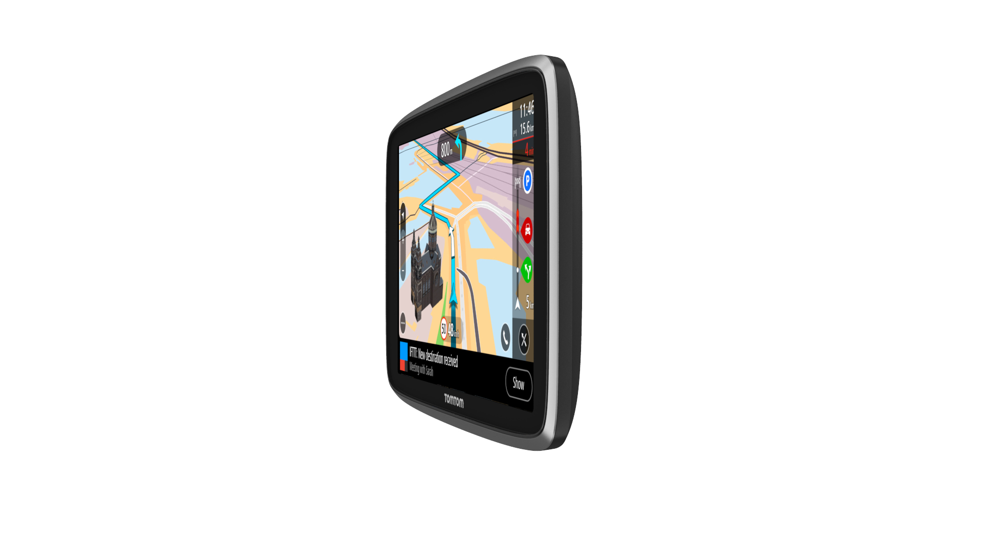 GPS - TomTom GO PREMIUM, 5",  Mapa Mundial, Bluetooth, Negro