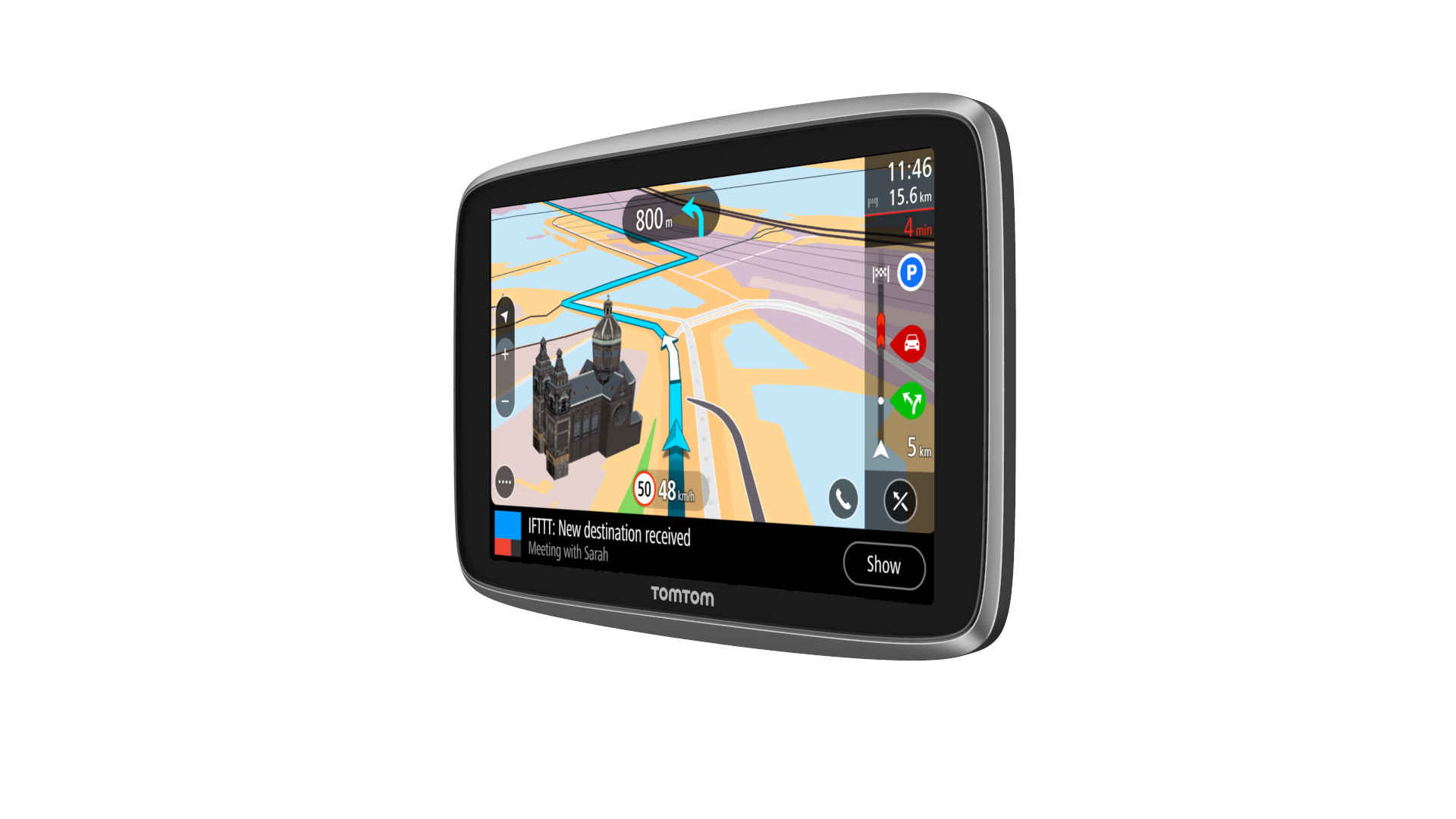 GPS - TomTom GO PREMIUM, 5",  Mapa Mundial, Bluetooth, Negro
