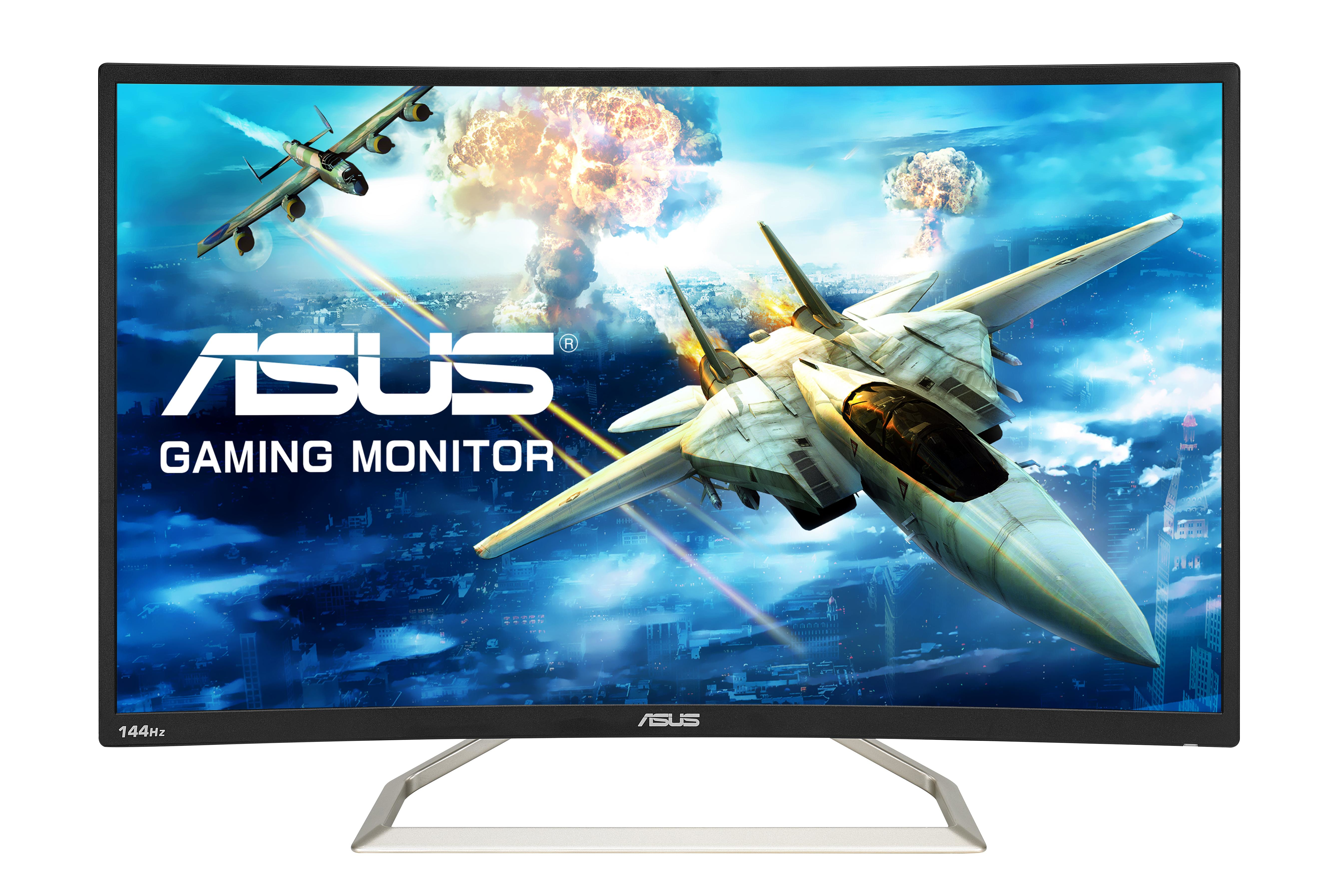 Monitor Gaming - ASUS VA326H, 31.5", Full HD, VA, Curvo, 4 ms, 144Hz, Antiparpadeo, Negro