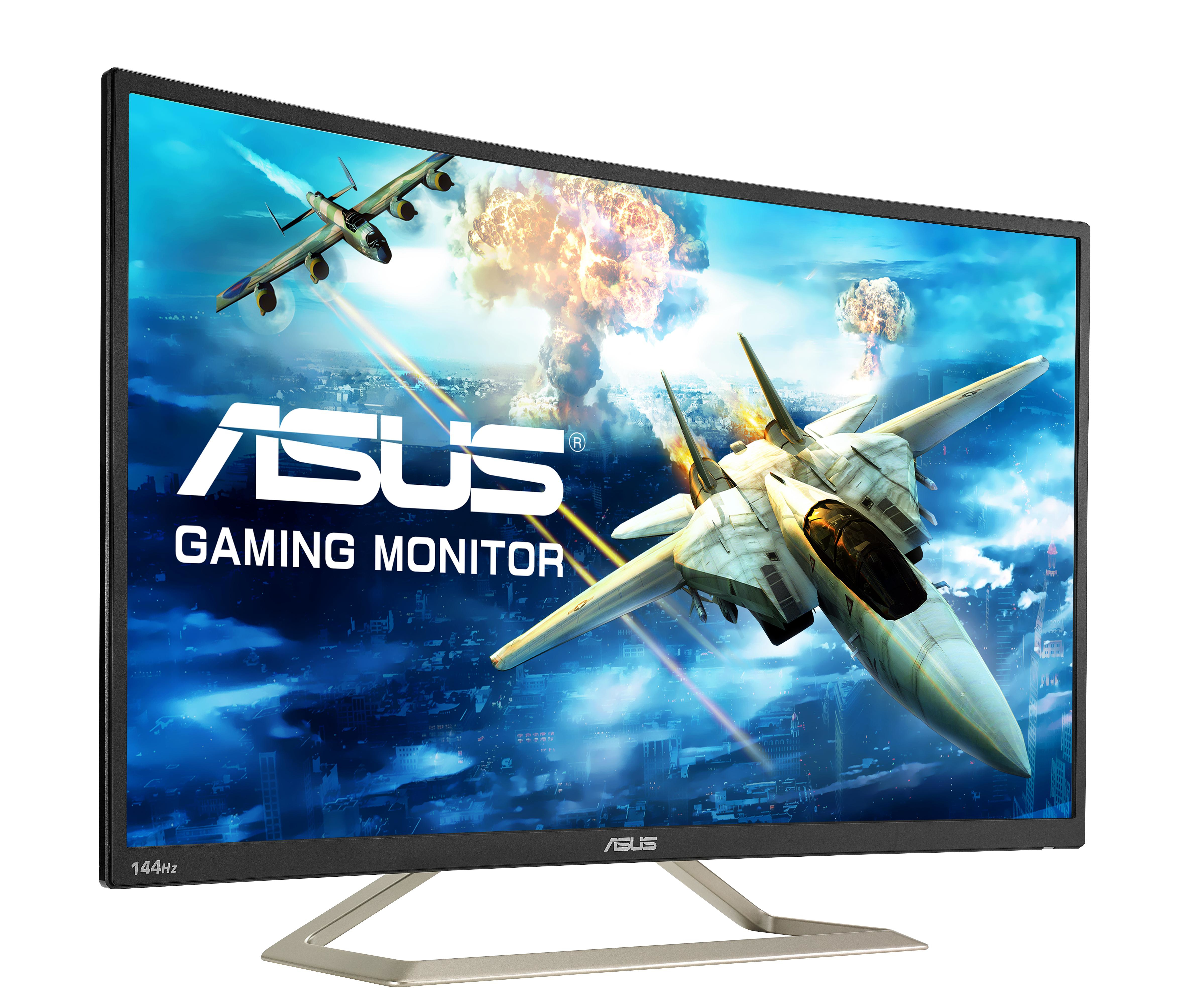 Monitor Gaming - ASUS VA326H, 31.5", Full HD, VA, Curvo, 4 ms, 144Hz, Antiparpadeo, Negro