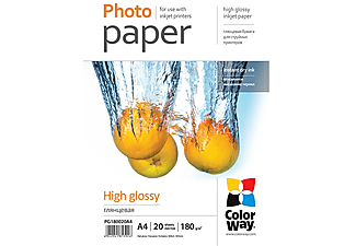 COLORWAY Magasfényű fotópapír, 180 g/m2, A4, 20 lap (PG180020A4)