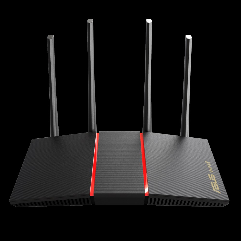 Router - ASUS RT-AX55, 256 MB RAM, MU-MIMO, OFDMA, Beamforming, WAN, LAN, 2.4/5G, Soporte VPN, Negro