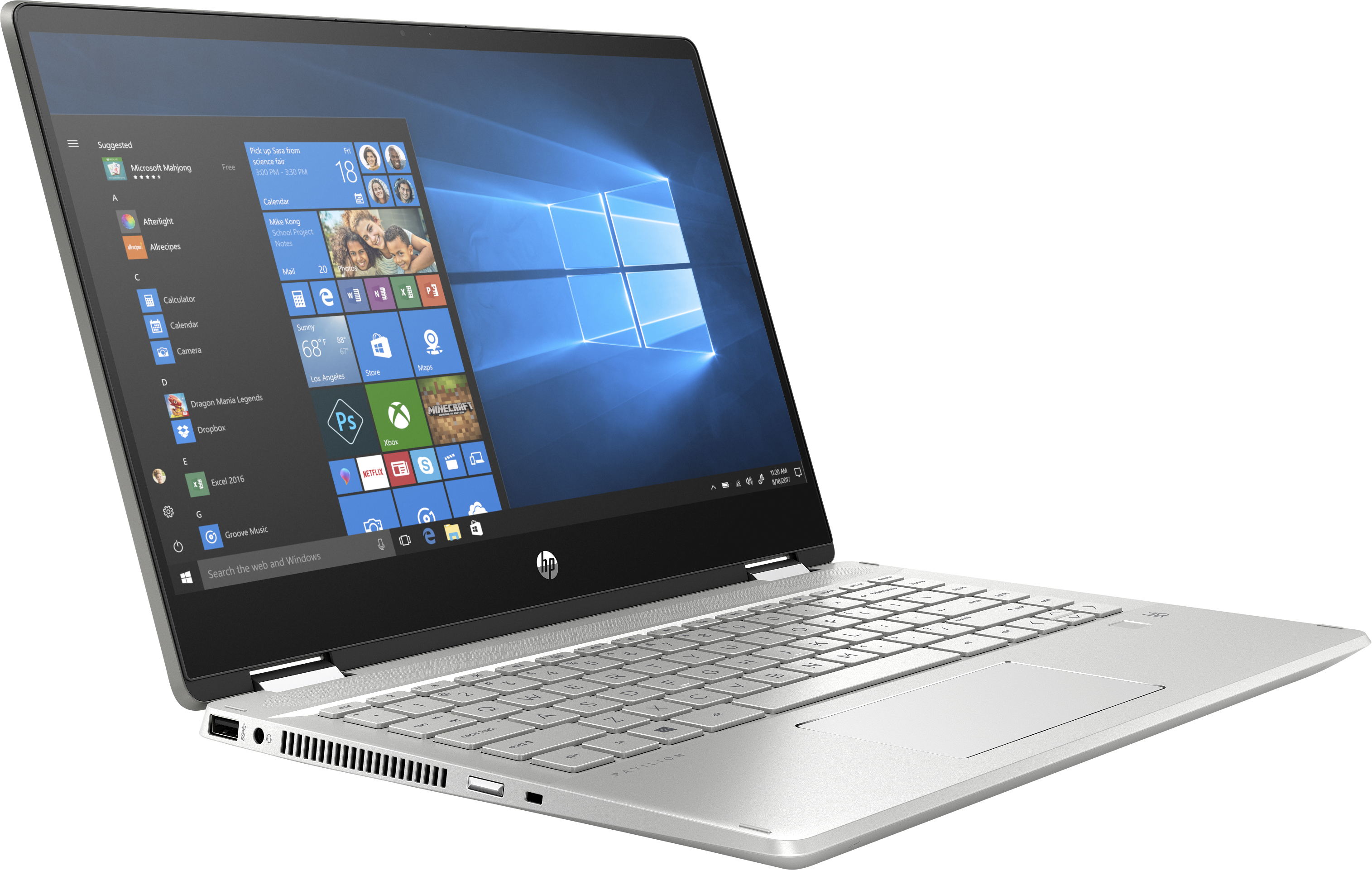 Convertible 2 en 1 - HP Pavilion x360 14-dh1023ns, 14", Intel® Core™ i3-10110U, 8 GB, 512 GB, W10, Plata