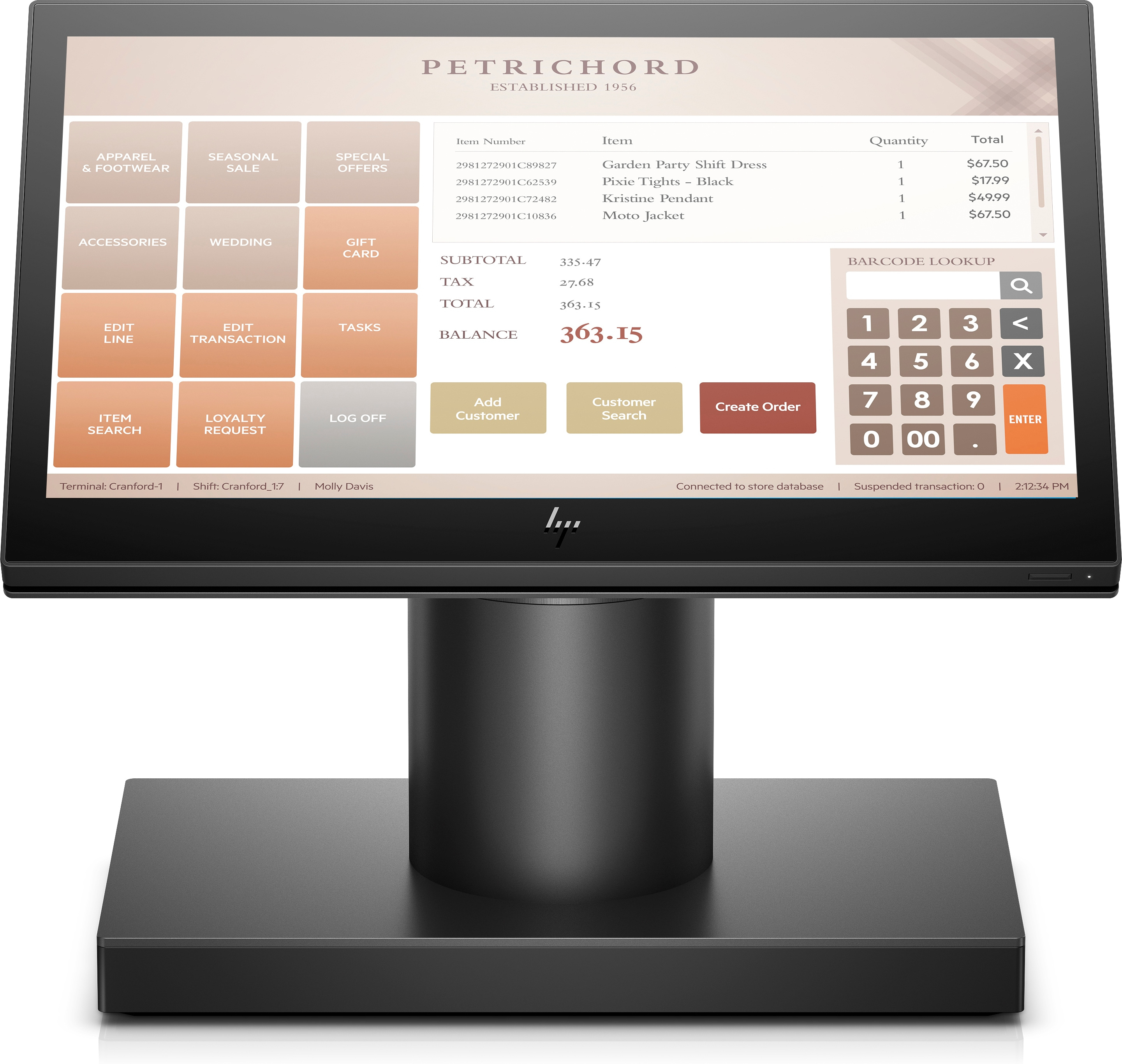 HP - B2B ElitePOS G1 Retail-System, Modell 141 - Celeron® 3965U - 4 GB - 128 GB
