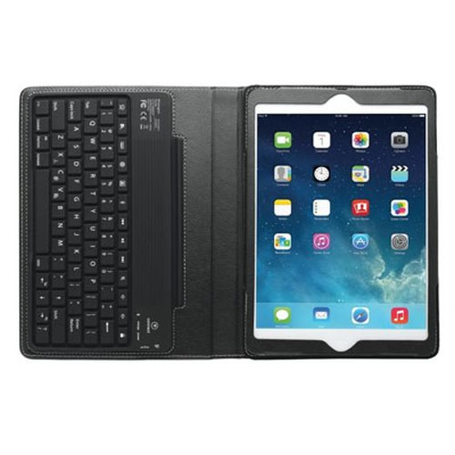 Funda con teclado para iPad Air - Kensington KeyFolio, Bluetooth, soporte ajustable, cuero color