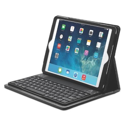 Funda con teclado para iPad Air - Kensington KeyFolio, Bluetooth, soporte ajustable, cuero color