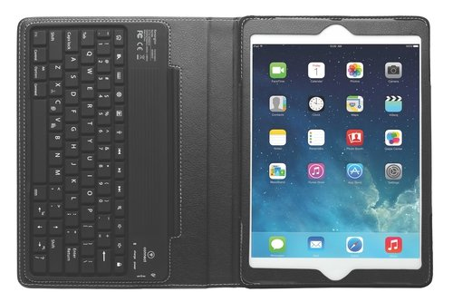 Funda con teclado para iPad Air - Kensington KeyFolio, Bluetooth, soporte ajustable, cuero color