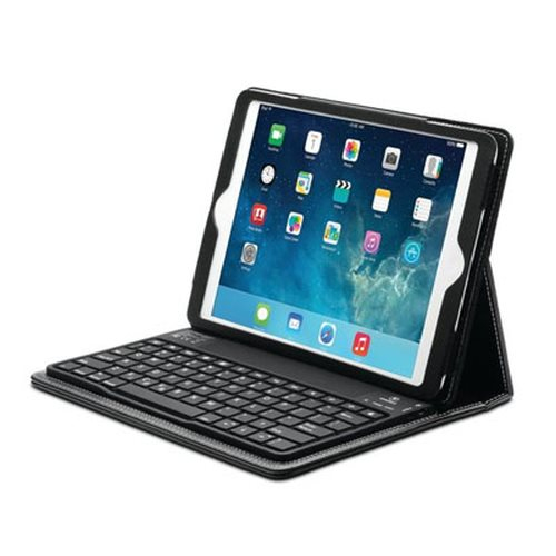 Funda con teclado para iPad Air - Kensington KeyFolio, Bluetooth, soporte ajustable, cuero color