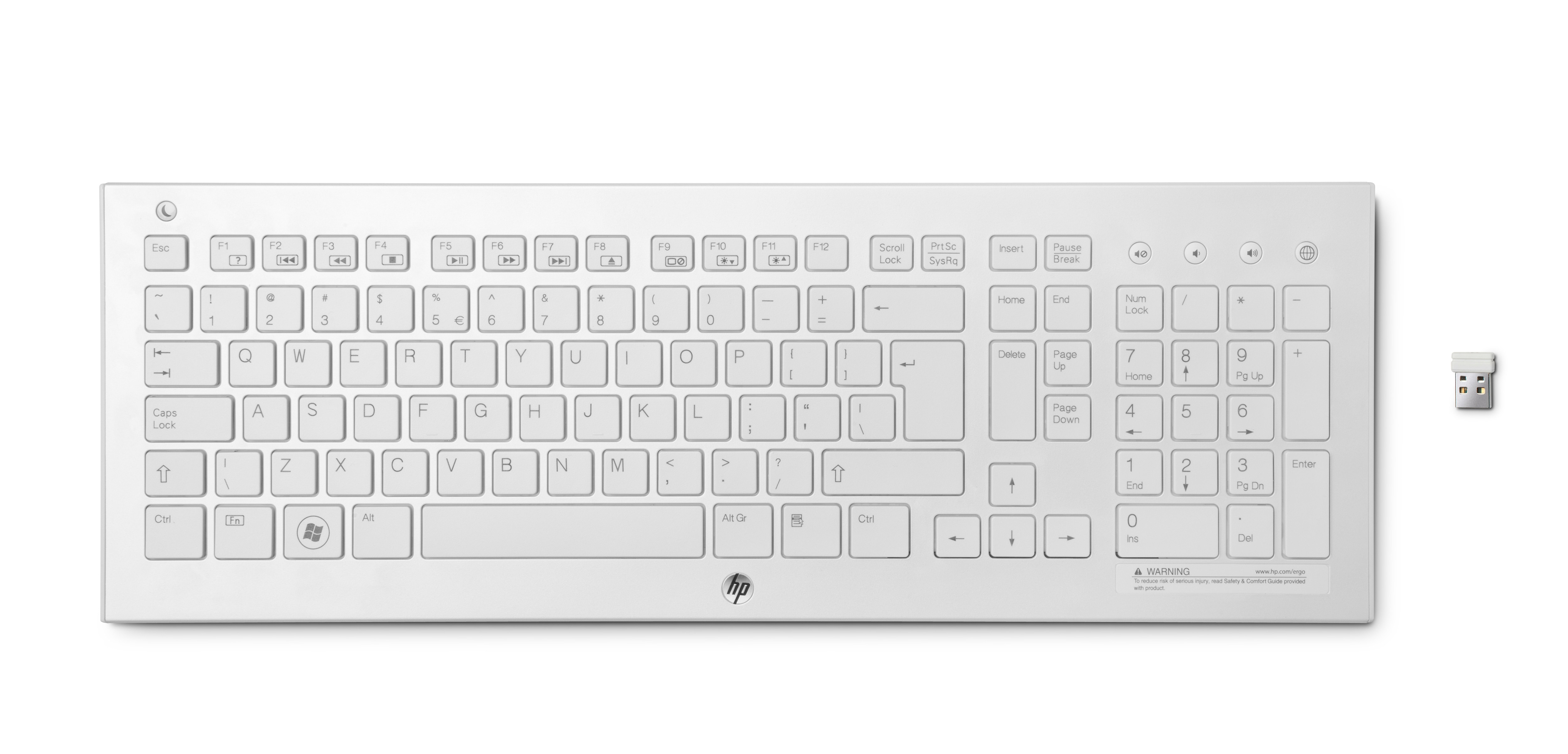 Teclado inalámbrico - Hp K5510, Inalámbrico, Blanco