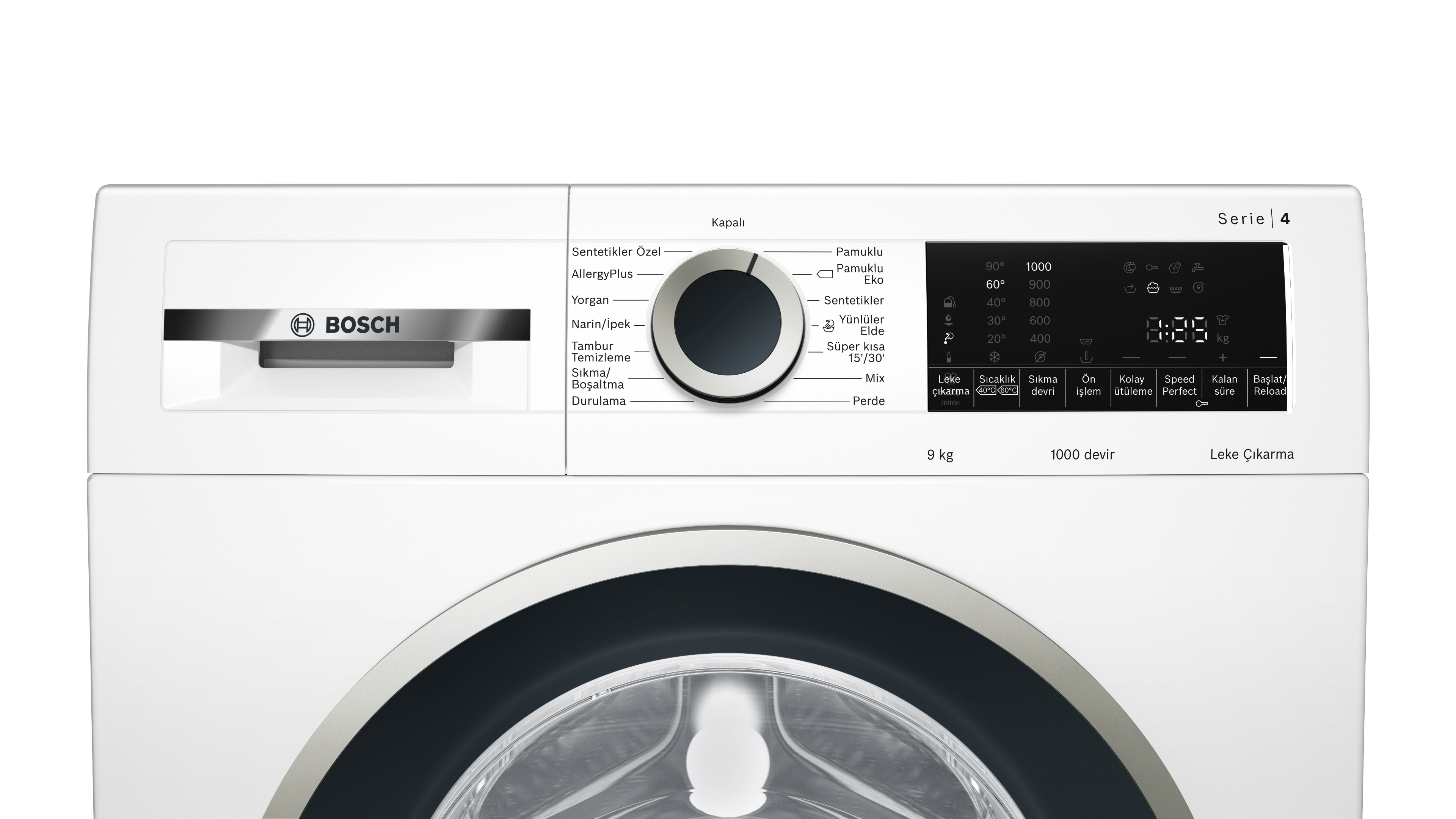 BOSCH WGA141X0TR A+++ %30 Enerji Sınıfı 9kg 1000 Devir Çamaşır Makinesi Beyaz