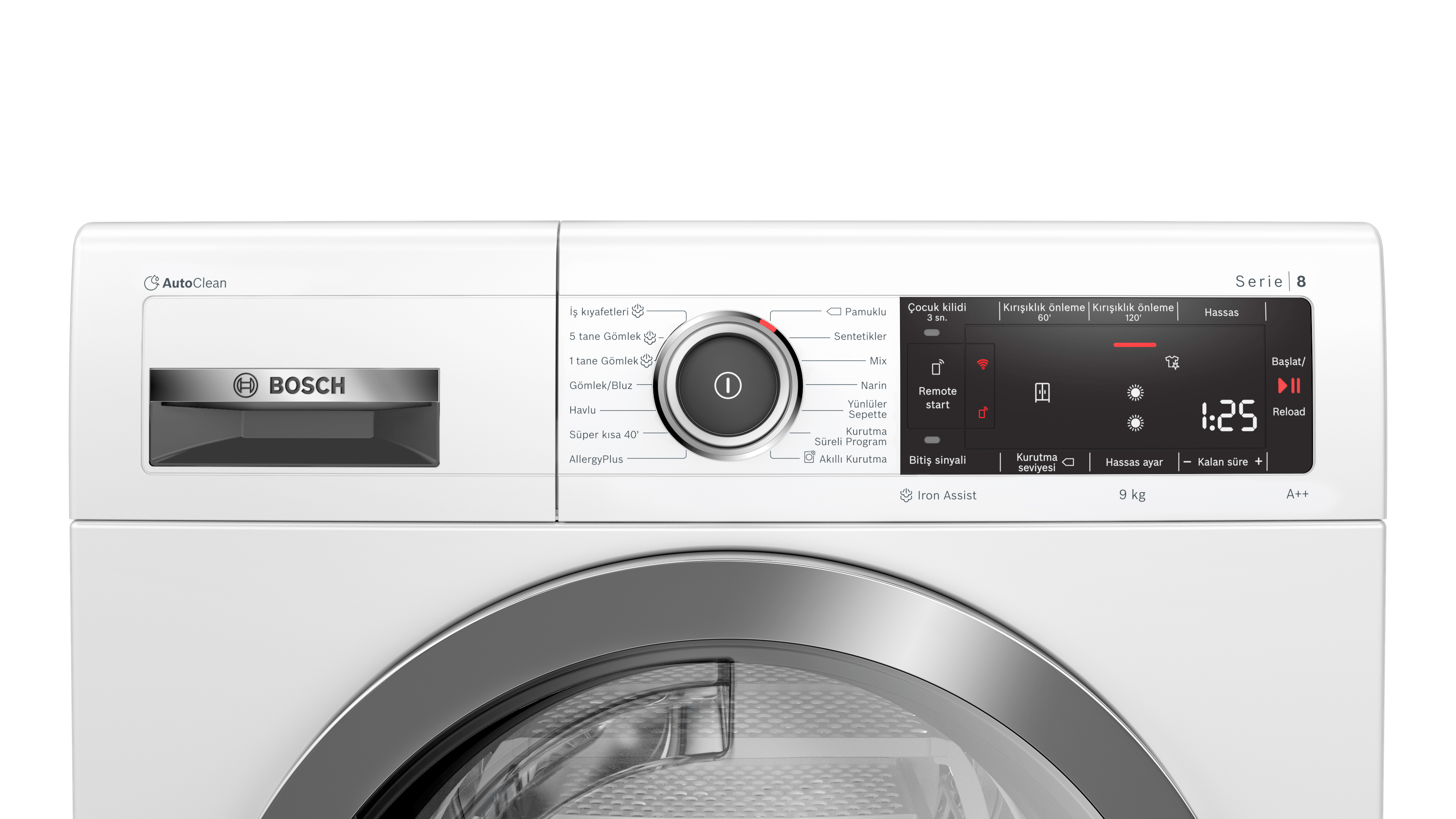 BOSCH WTX87K80TR 9kg Kurutma Makinesi Beyaz