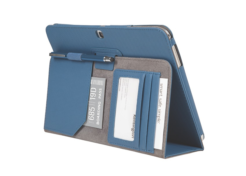Funda tipo libro flexible con soporte Comercio™ para Galaxy Tab® 3 10.1 - Azul