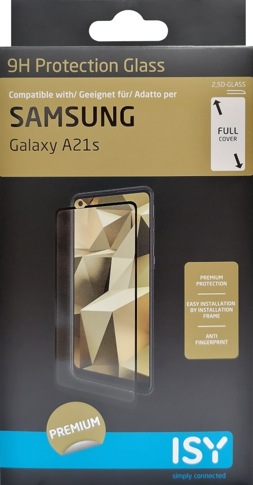 ISY Beschermglas Galaxy A21S Zwart (IPG-5109-2.5D)