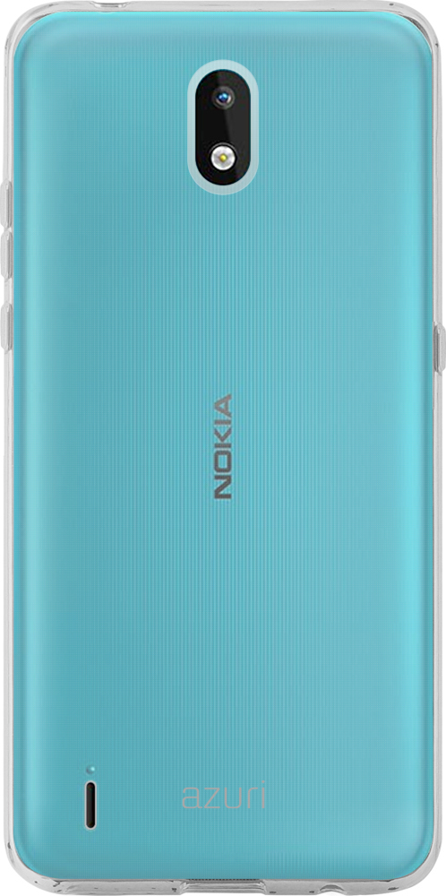 L'arrière d'un smartphone Nokia bleu clair avec une caméra et le logo Azuri.